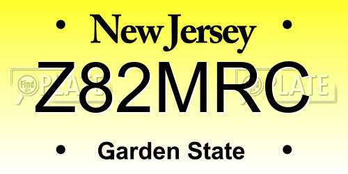 Z82MRC New Jersey License Plate
