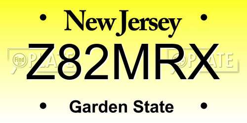 Z82MRX New Jersey License Plate