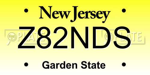 Z82NDS New Jersey License Plate