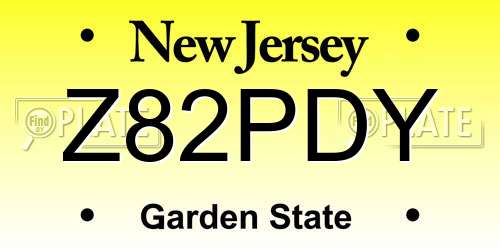 Z82PDY New Jersey License Plate