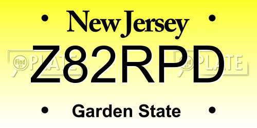 Z82RPD New Jersey License Plate