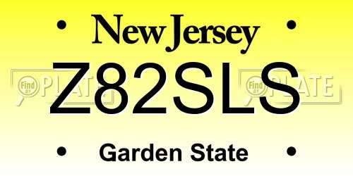 Z82SLS New Jersey License Plate