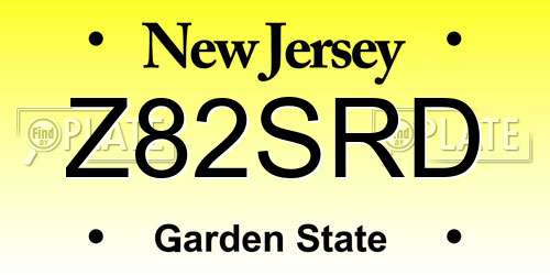 Z82SRD New Jersey License Plate