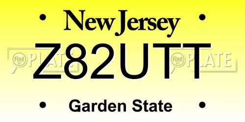 Z82UTT New Jersey License Plate