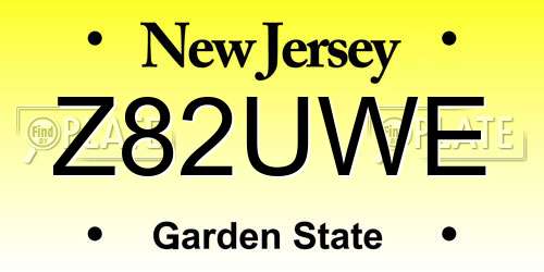 Z82UWE New Jersey License Plate