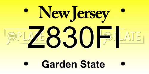 Z830FI New Jersey License Plate