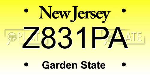 Z831PA New Jersey License Plate
