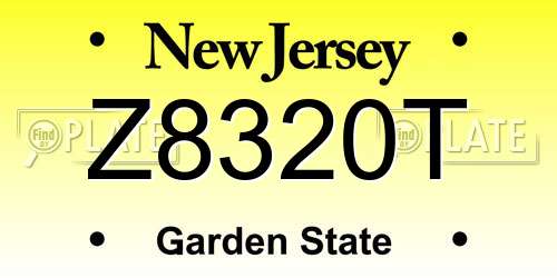 Z8320T New Jersey License Plate