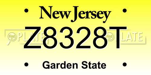 Z8328T New Jersey License Plate