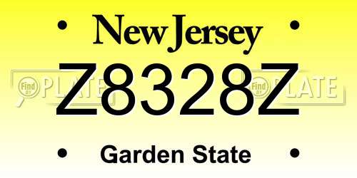 Z8328Z New Jersey License Plate