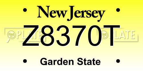 Z8370T New Jersey License Plate