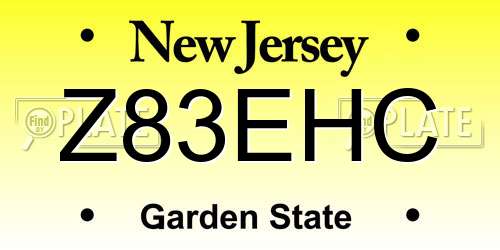 Z83EHC New Jersey License Plate