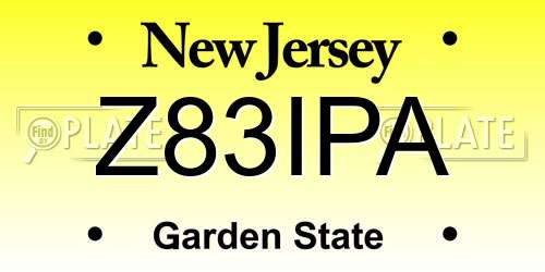 Z83IPA New Jersey License Plate