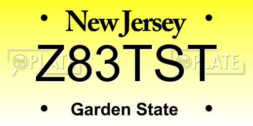 Z83TST New Jersey License Plate