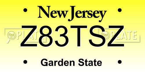 Z83TSZ New Jersey License Plate
