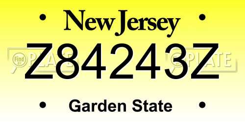 Z84243Z New Jersey License Plate