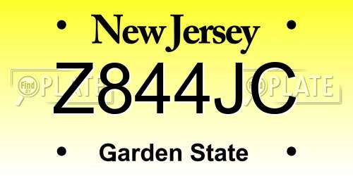 Z844JC New Jersey License Plate