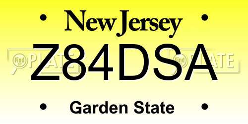 Z84DSA New Jersey License Plate