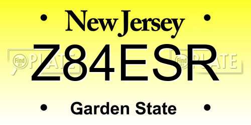 Z84ESR New Jersey License Plate