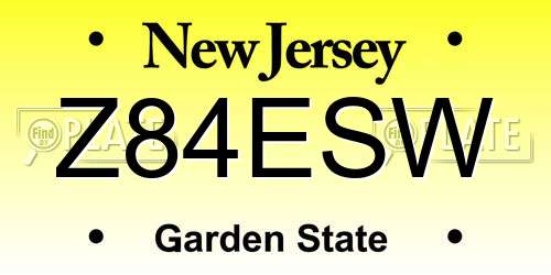 Z84ESW New Jersey License Plate
