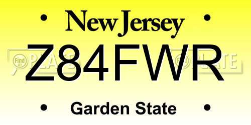 Z84FWR New Jersey License Plate