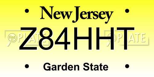 Z84HHT New Jersey License Plate