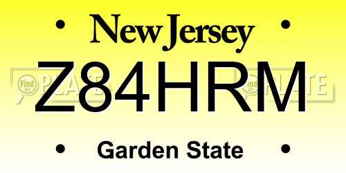 Z84HRM New Jersey License Plate