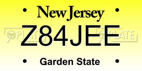 Z84JEE New Jersey License Plate