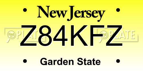 Z84KFZ New Jersey License Plate