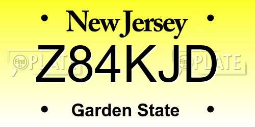 Z84KJD New Jersey License Plate