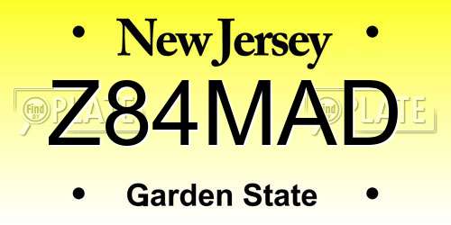 Z84MAD New Jersey License Plate