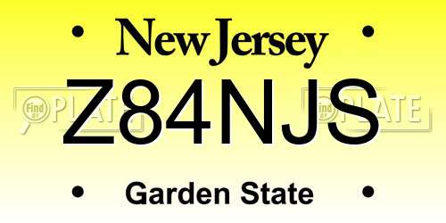 Z84NJS New Jersey License Plate