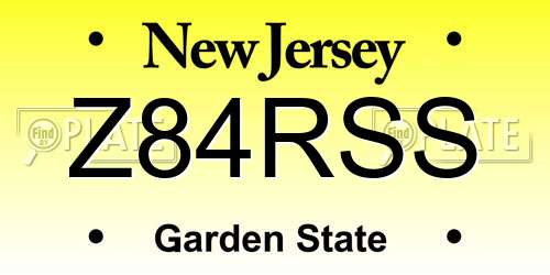 Z84RSS New Jersey License Plate