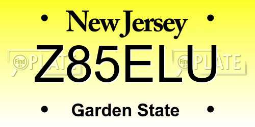 Z85ELU New Jersey License Plate