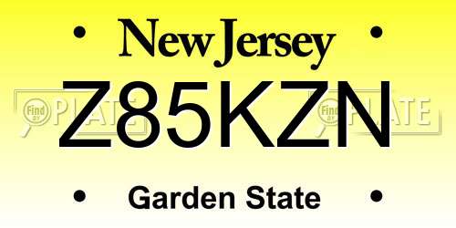 Z85KZN New Jersey License Plate
