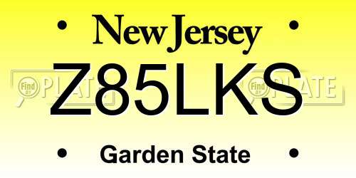 Z85LKS New Jersey License Plate