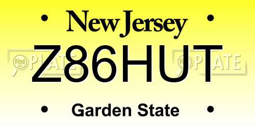 Z86HUT New Jersey License Plate