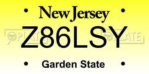 Z86LSY New Jersey License Plate
