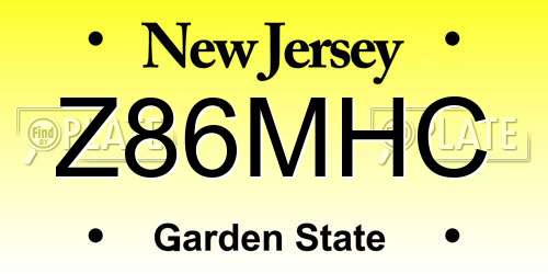 Z86MHC New Jersey License Plate