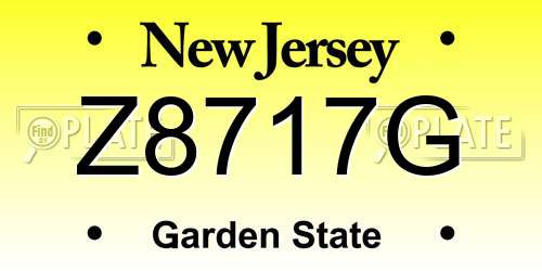Z8717G New Jersey License Plate
