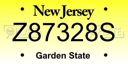 Z87328S New Jersey License Plate