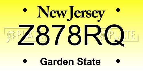 Z878RQ New Jersey License Plate
