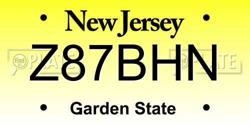 Z87BHN New Jersey License Plate
