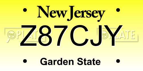 Z87CJY New Jersey License Plate