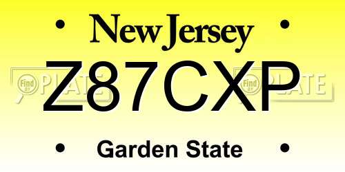 Z87CXP New Jersey License Plate