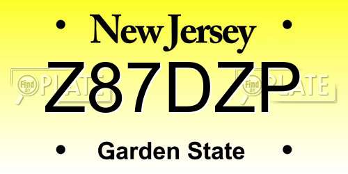 Z87DZP New Jersey License Plate