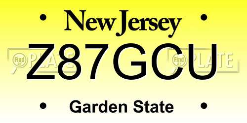 Z87GCU New Jersey License Plate