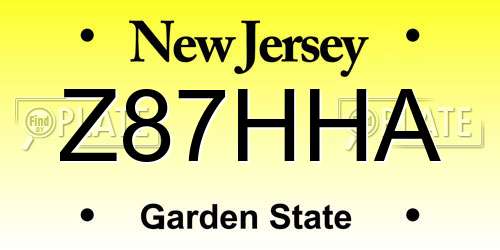 Z87HHA New Jersey License Plate