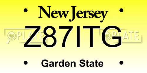 Z87ITG New Jersey License Plate