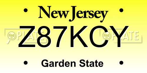 Z87KCY New Jersey License Plate